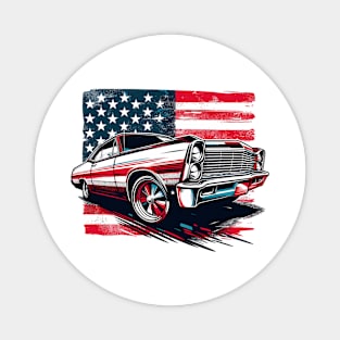 Classic Car with USA flag Magnet